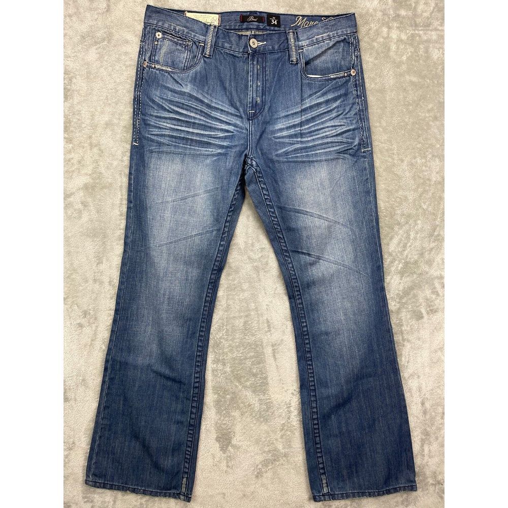 Marc Ecko Men's Jeans 34x32 (Actual‎ 36x34) Boot Cut Dark Wash Faded Y2K Baggy
